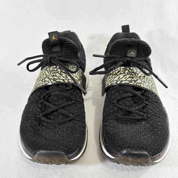 Jordan Flyknit Trainers Mens 11.5 Black Metallic Gold Shoes Sneakers Streetwear main image 5